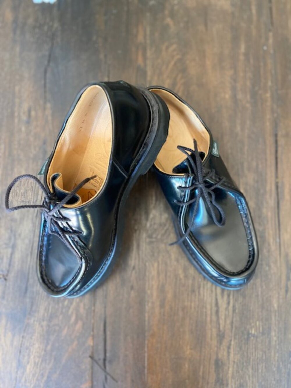 Paraboot Michael Leather Derby Shoes in Black US 37.5 - UK 4